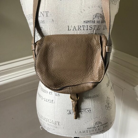 Chloe Marcie Small Crossbody Shoulder Saddle Bag Purse Womens Brown Leather - Picture 14 of 15